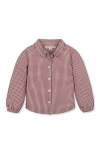 Hope & Henry Kids' Organic Button Down Peter Pan Collar Top In Pink