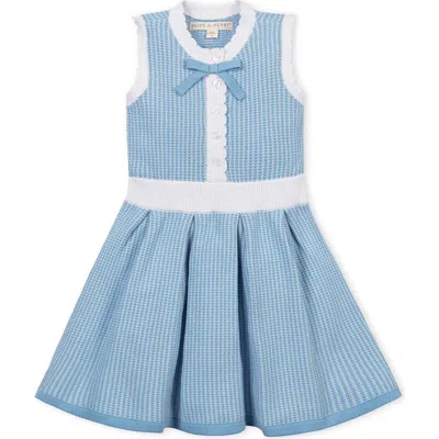 Hope & Henry Kids' Organic Button Front Tank Sweater Dress In Blue