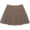 Hope & Henry Kids' Organic Circle Skirt With Pocket Detail In Brown