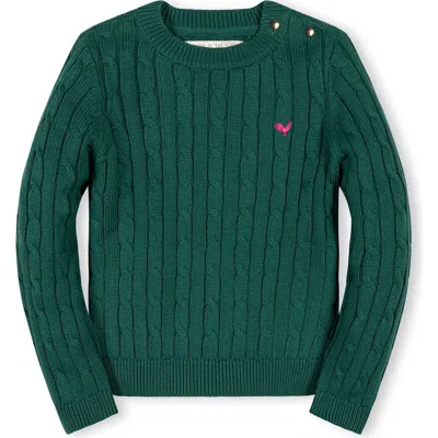 Hope & Henry Kids' Organic Crew Neck Cable Sweater In Multi