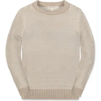 Hope & Henry Kids' Organic Long Sleeve Crewneck Pullover Sweater In Neutral