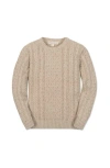 Hope & Henry Kids' Organic Long Sleeve Fisherman Cable Pullover Sweater In Neutral
