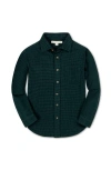 Hope & Henry Kids' Organic Long Sleeve Flannel Button Down Shirt In Green