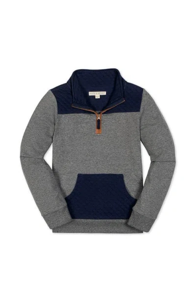 Hope & Henry Kids' Organic Long Sleeve French Terry Half-zip Pullover In Gray