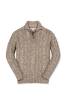 Hope & Henry Kids' Organic Long Sleeve Half Zip Cable Pullover Sweater In Neutral