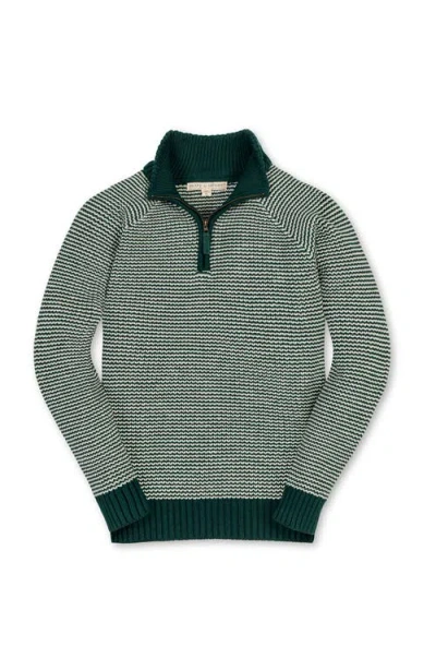Hope & Henry Kids' Organic Long Sleeve Half Zip Raglan Ski Sweater In Green