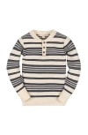 Hope & Henry Kids' Organic Long Sleeve Henley Pullover Sweater With Elbow Patches In Neutral