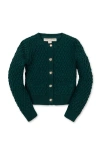 Hope & Henry Kids' Organic Long Sleeve Herringbone Cardigan Sweater In Green