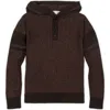 Hope & Henry Kids' Organic Long Sleeve Hooded Henley Sweater In Brown