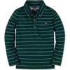 Hope & Henry Kids' Organic Long Sleeve Jersey Knit Polo Shirt In Black