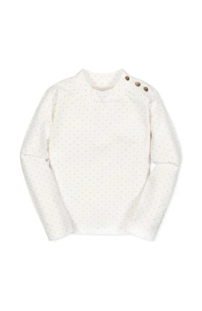 Hope & Henry Kids' Organic Long Sleeve Mock Neck Knit Top In White