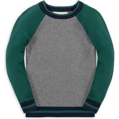 Hope & Henry Kids' Organic Long Sleeve Raglan Sweater In Green