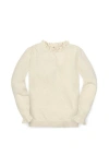 Hope & Henry Kids' Organic Long Sleeve Ruffle Edge Sweater In Neutral