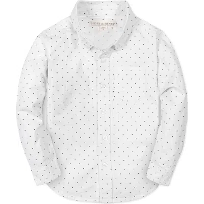 Hope & Henry Kids' Organic Long Sleeve Seersucker Shirt In Blue