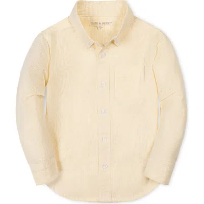 Hope & Henry Kids' Organic Long Sleeve Seersucker Shirt In Brown