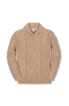 Hope & Henry Kids' Organic Long Sleeve Shawl Collar Cable Sweater In Neutral
