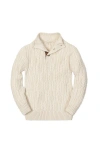 Hope & Henry Kids' Organic Mock Neck Cable Sweater In Neutral