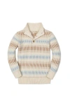 Hope & Henry Kids' Organic Mock Neck Stripe Sweater In Neutral