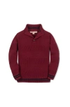 Hope & Henry Kids' Organic Mock Neck Stripe Sweater In Red