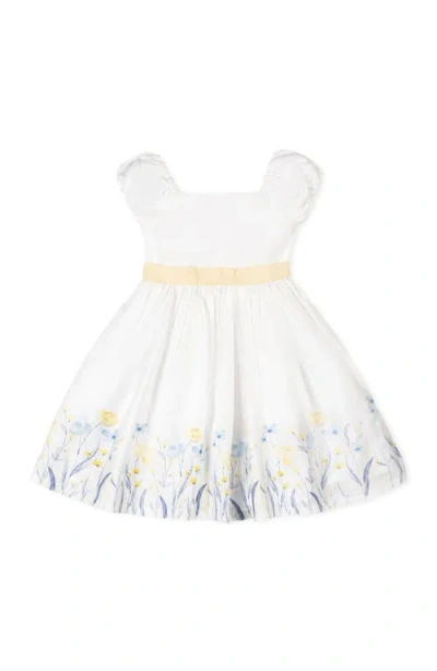 Hope & Henry Kids' Organic Puff Sleeve Sateen Party Dress In White