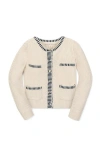 Hope & Henry Kids' Organic Puff Sleeve Textured Cardigan Sweater In Neutral