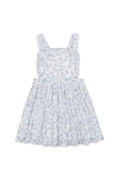 Hope & Henry Kids' Organic Ruffle Edge Apron Dress In Gray