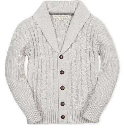 Hope & Henry Kids' Organic Shawl Collar Cable Sweater Cardigan In Neutral