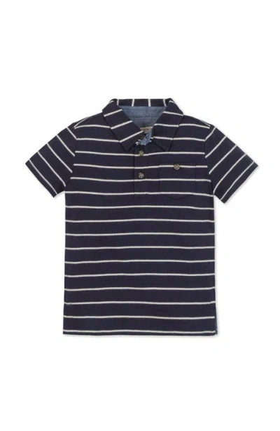 Hope & Henry Kids' Organic Short Sleeve Jersey Polo In Blue