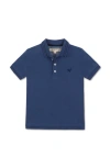Hope & Henry Kids' Organic Short Sleeve Knit Pique Polo Shirt In Blue