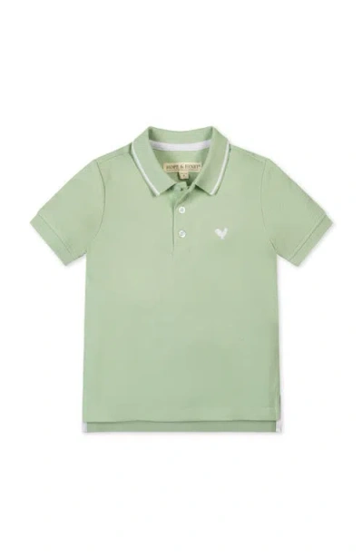 Hope & Henry Kids' Organic Short Sleeve Knit Pique Polo Shirt In Green