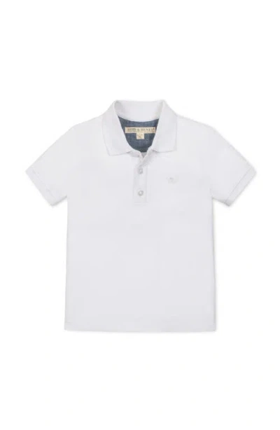 Hope & Henry Kids' Organic Short Sleeve Knit Pique Polo Shirt In White