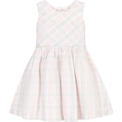 Hope & Henry Kids' Organic Stretch Poplin Button Back Party Dress In Multi