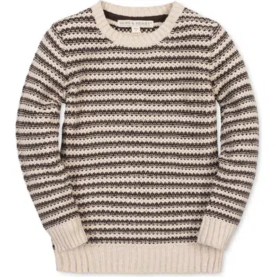 Hope & Henry Kids' Organic Striped Crew Neck Pullover Sweater In Multi