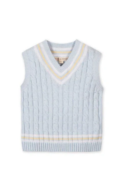 Hope & Henry Kids' Organic V-neck Cricket Sweater Vest In Blue