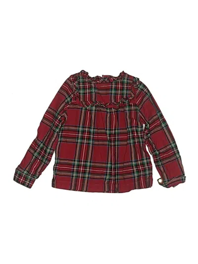 Pre-owned Hope & Henry Kids' Long Sleeve Blouse In Burgundy