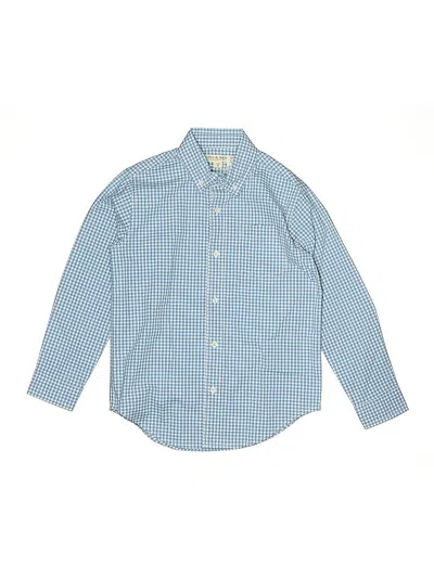 Pre-owned Hope & Henry Kids' Long Sleeve Button Down Shirt In Blue