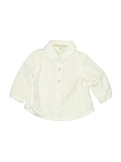 Pre-owned Hope & Henry Babies' Long Sleeve Button Down Shirt In Ivory