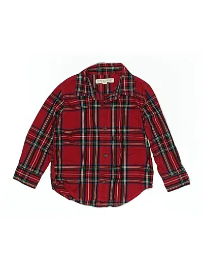 Pre-owned Hope & Henry Kids' Long Sleeve Button Down Shirt In Red