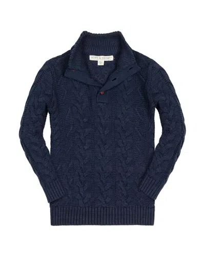 Hope & Henry Mock Neck Button Sweater In Multi