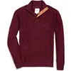 Hope & Henry Mock Neck Cable Sweater In Wine Fleck Cable