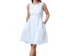 Hope & Henry Open Back Organic Cotton & Linen Sundress In Riviera Stripe In Blue