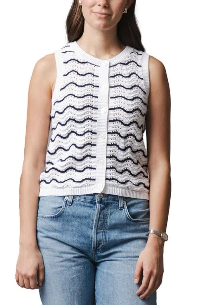 Hope & Henry Organic Button Front Sweater Tank In Multi