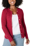 Hope & Henry Organic Chevron Stitch Cardigan Sweater In Red