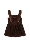 Hope & Henry Organic Corduroy Ruffle Jumper In Brown