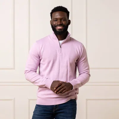 Hope & Henry Organic Cotton Half Zip Sweater In Lavender Marl In Multi
