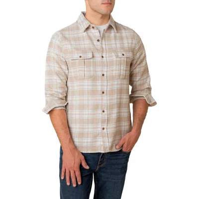 Hope & Henry Organic Flannel Double Pocket Button Down Shirt In Neutral