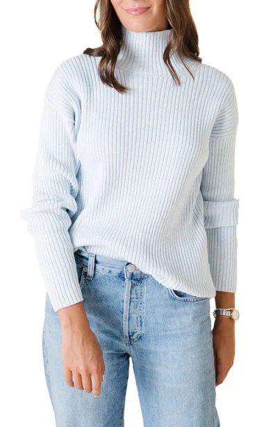 Hope & Henry Organic Funnel Neck Sweater In Blue