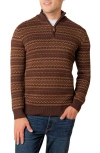 Hope & Henry Organic Half Zip Intarsia Pullover Sweater In Multi