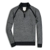 Hope & Henry Organic Half Zip Raglan Sweater In Black Twill