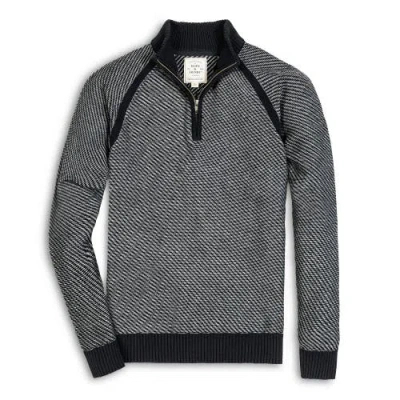 Hope & Henry Organic Half Zip Raglan Sweater In Black Twill